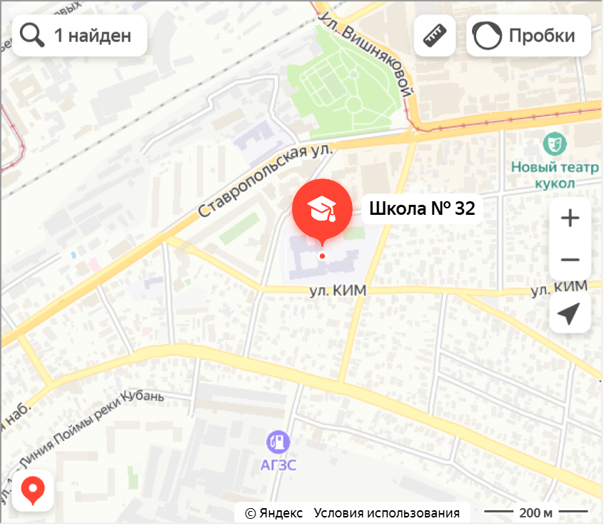 Схема проезда к МАОУ СОШ №32.